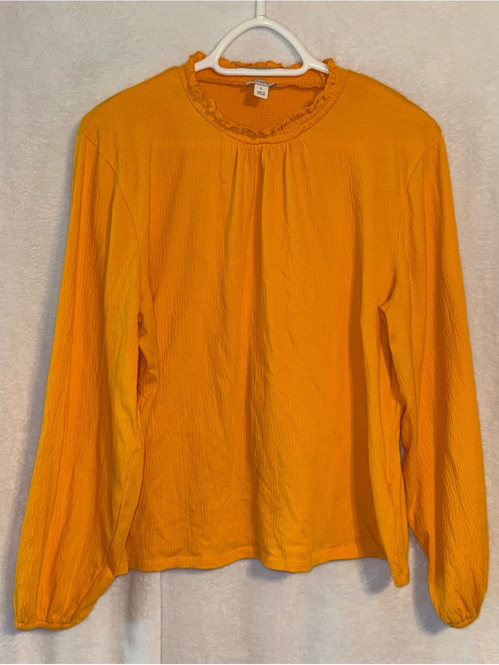 J.Crew size large marigold yellow long sleeve blouse